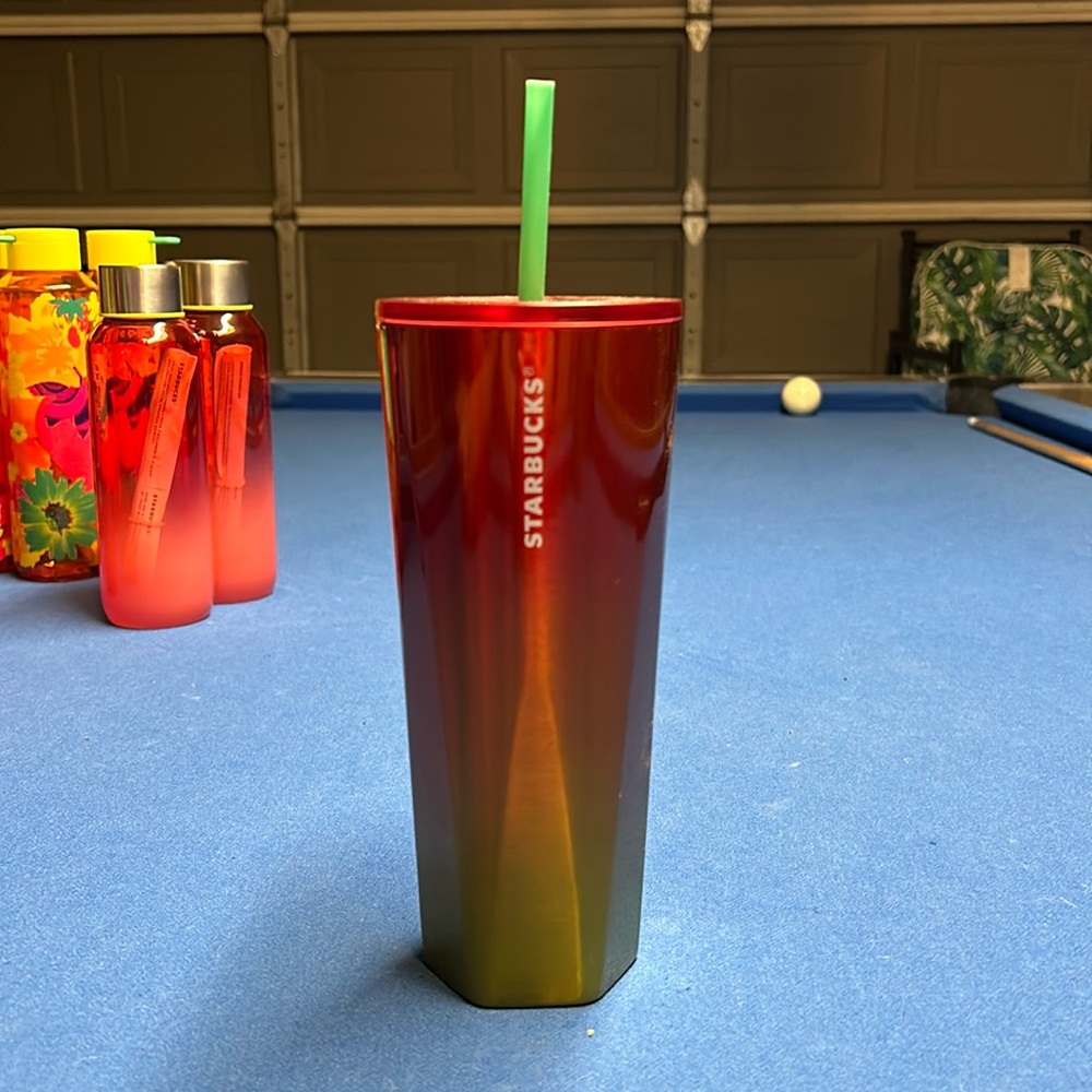 Starbucks Pink to yellow ombré cold cup